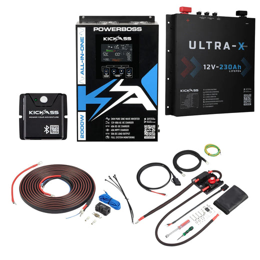 KickAss PowerBoss Canopy Base Kit with 230Ah Slimline Lithium Battery