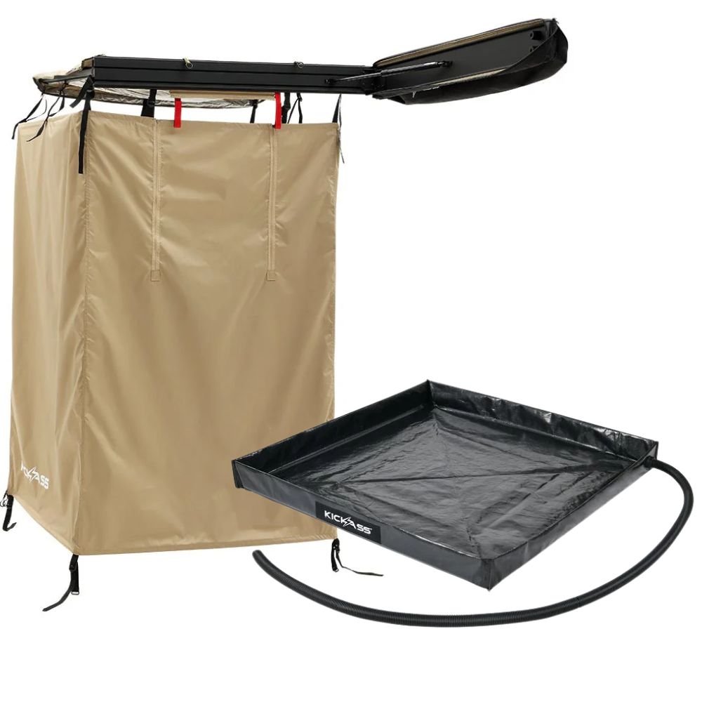 KickAss ProductsKickAss Premium Shower Awning with Swing Arm & Base BundleKA - SHOWER - BUNDLE - ULT