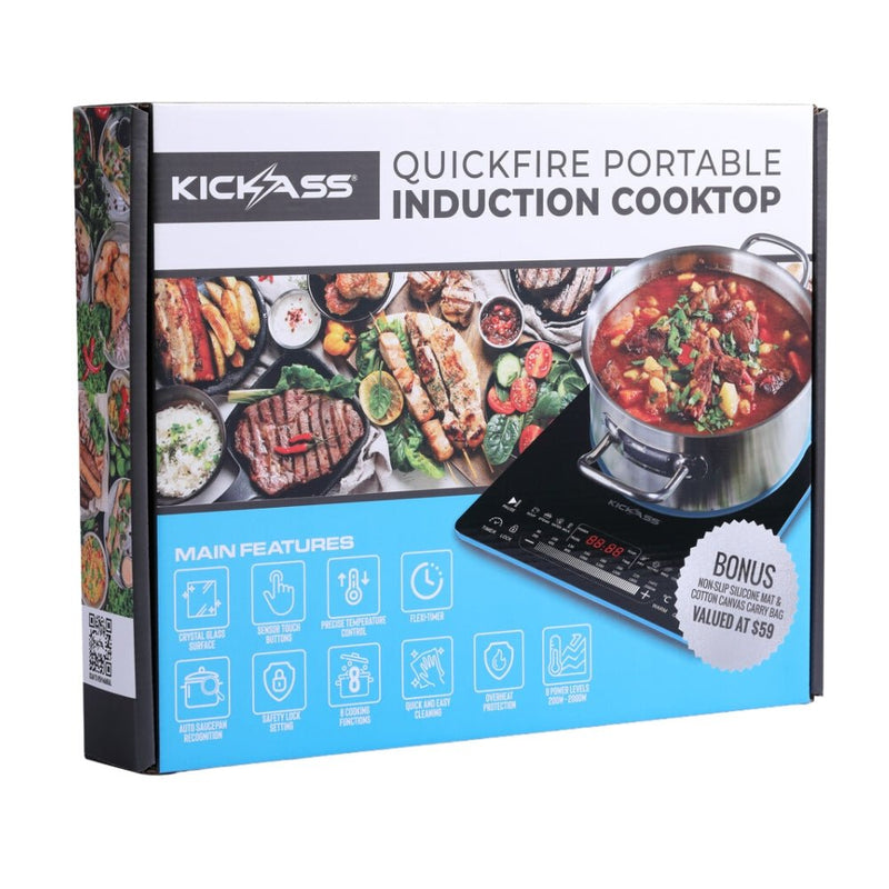 The KickAss QuickFire 2000W Portable Induction Cooktop For Camping ...