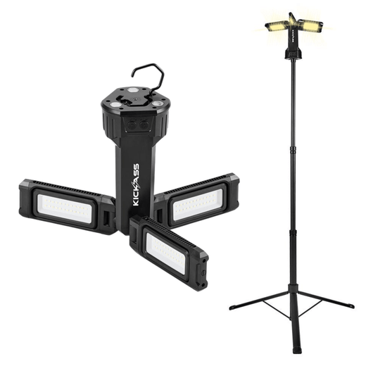 KickAss Rechargeable Tripod Camping Light - 6000 Lumens, 2.2m