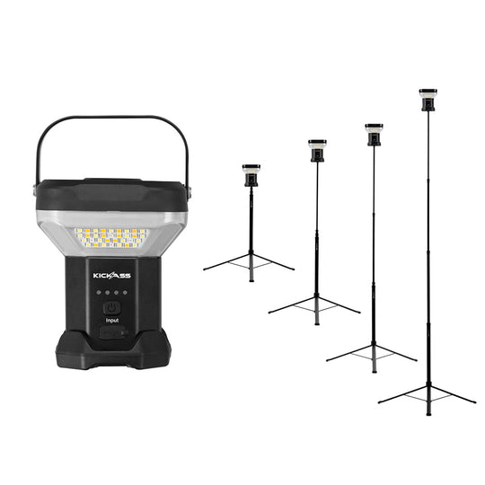 KickAss ProductsKickAss Rechargeable Tripod Camping Light - 6000 Lumens, 3m + RemoteKACAMPLTRI-3M