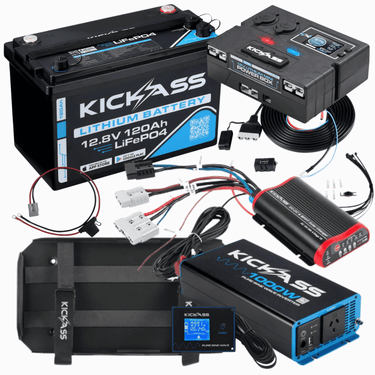 KickAss ProductsKickAss Smart 120Ah Lithium Dual Battery Kit With 1000W Inverter and Control BoxKA - SMART - 120 - 1000 - CB - KIT