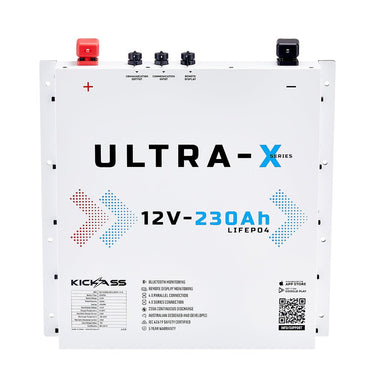 KickAss ProductsKickAss Smart 12V 230Ah Ultra - X Lithium Slimline Deep Cycle Battery LiFePO4 - Arctic WhiteKA12230SLIMX - LION - W