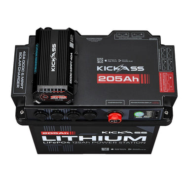 KickAss ProductsKickAss Smart 205Ah Lithium Battery Box Power Station with 40A DCDC Charger + Integrated BluetoothKAJBBOXLI205AH40A