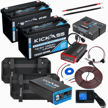 KickAss ProductsKickAss Smart 240Ah Lithium Dual Battery Kit With 2000W Inverter and Control BoxKA - SMART - 240 - 2000 - CB - KIT
