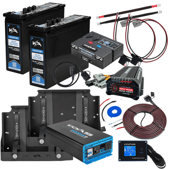 KickAss ProductsKickAss Smart 240Ah Slimline Lithium Dual Battery Kit With 2000W Inverter and Control BoxKA - SMART - 240SLIM - 2000 - CB - KIT