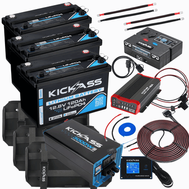KickAss ProductsKickAss Smart 360Ah Lithium Dual Battery Kit With 3000W Inverter and Control BoxKA - SMART - 360 - 2000 - CB - KIT