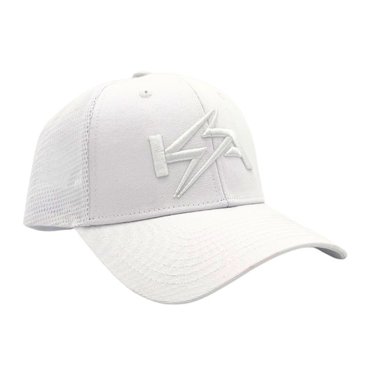 KickAss ProductsKickAss Snapback Cap - All White with White KA 3D LogoKASCAP - WHT - WHTLOGO