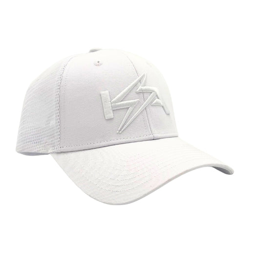 KickAss Snapback Trucker Cap - All White with White KA logo