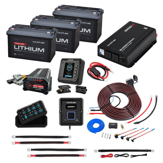 KickAss ProductsKickAss Triple 12V 160Ah Lithium Battery Bundle with 3200W Inverter-Charger & 40A DCDC Charger - 480Ah Total CapacityKA-3200WVIC-LIT480-DCDC-MON
