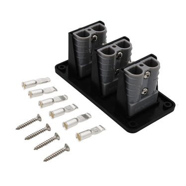 KickAss ProductsKickAss Triple 50A Anderson Flush Mount 2 Hole Panel | Grey 50A ConnectorKAFMPAndTRI
