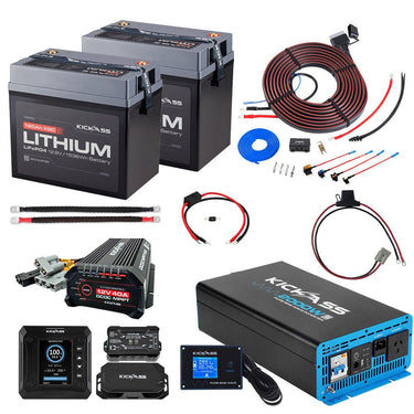 KickAss ProductsKickAss Twin 120Ah Lithium Complete Dual Battery Kit with 2000W Inverter, DCDC Charger and Wiring KitKA-2000WINV-TWIN120AHLIT-DCDC