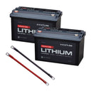 KickAss ProductsKickAss Twin 12V 160Ah Lithium Battery Bundle with Linking Cables - 320Ah Total CapacityKA-12160XLIT-BALINK