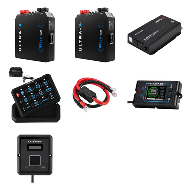 KickAss ProductsKickAss Twin 12V 460Ah Lithium Complete Dual Battery Kit with 3200W Inverter-Charger, 60A DCDC Charger & Wiring - 920Ah Total CapacityKA-12460X-TWINCOMPLETE-DC3200