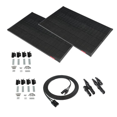 KickAss ProductsKickAss Twin 170W TOPCon+ Solar Panel Bundle with Extension Cable, Mounting Kits & Connector - 340W Total CapacityKA-170WSOL-CONN-MNT-CBL