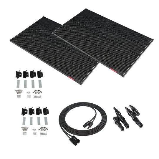 KickAss ProductsKickAss Twin 170W TOPCon+ Solar Panel Bundle with Extension Cable, Mounting Kits & Connector - 340W Total CapacityKA-170WSOL-CONN-MNT-CBL