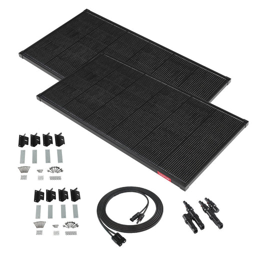 KickAss Twin 250W TOPCon+ Solar Panel Bundle with Extension Cable & Mounting Kit - 500W Total Capacity