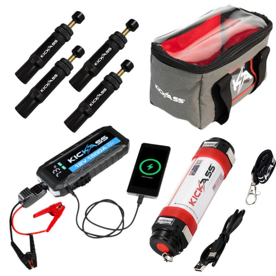 KickAss ProductsKickAss Ultimate Glove Box Kit - Jump Starter, Torch, Storage & Tyre Deflators