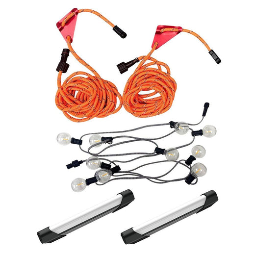 KickAss ULTRA BRIGHT 28cm Magnetic Light Bar Bundle with Outdoor Tie-Down Guy Rope LED Lighting Kit