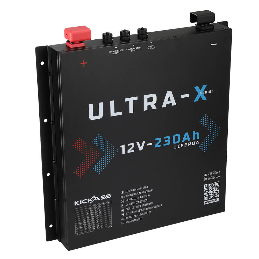 KickAss ProductsKickAss Ultra - X 230Ah 12V Deep Cycle Lithium Battery - SlimlineKA12230SLIMX - LION