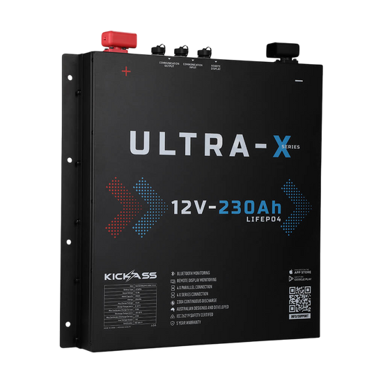 KickAss Smart 12V 230Ah Ultra-X Lithium Slimline Deep Cycle Battery LiFePO4