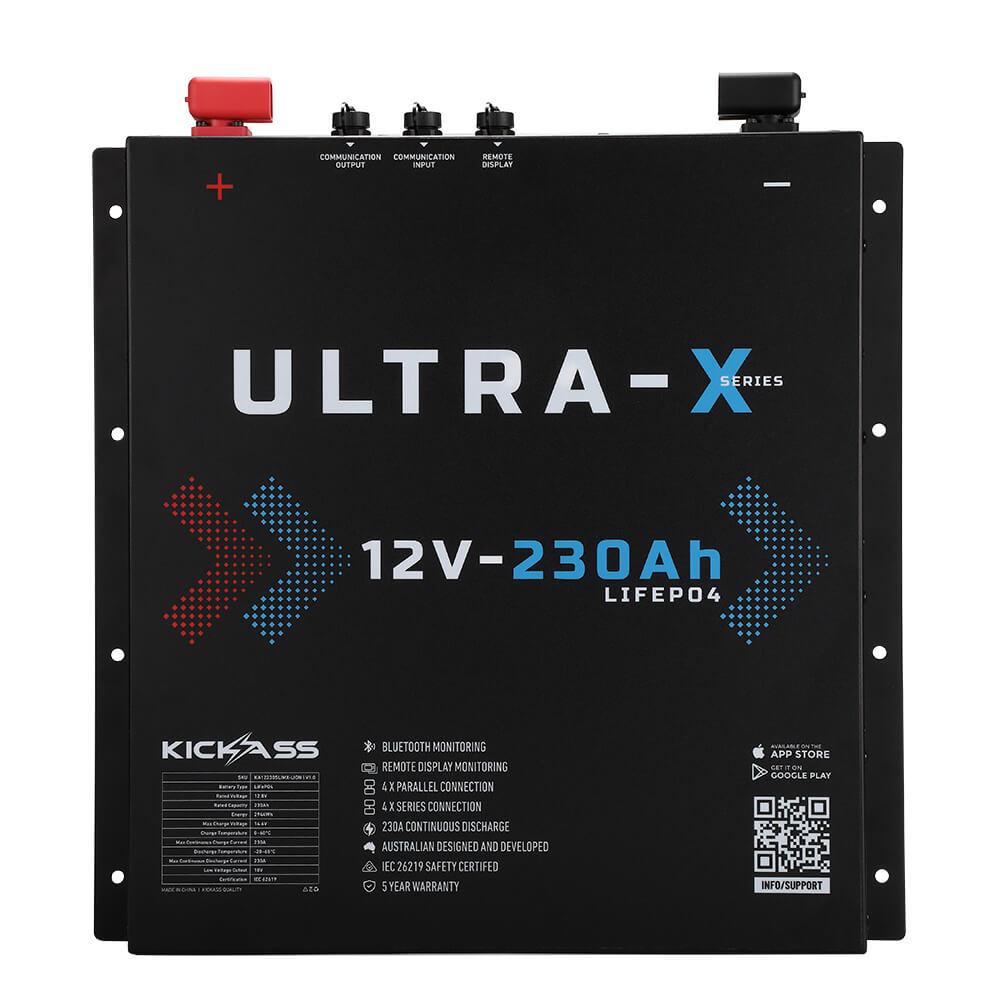 KickAss ProductsKickAss Ultra - X 230Ah 12V Deep Cycle Lithium Battery - SlimlineKA12230SLIMX - LION