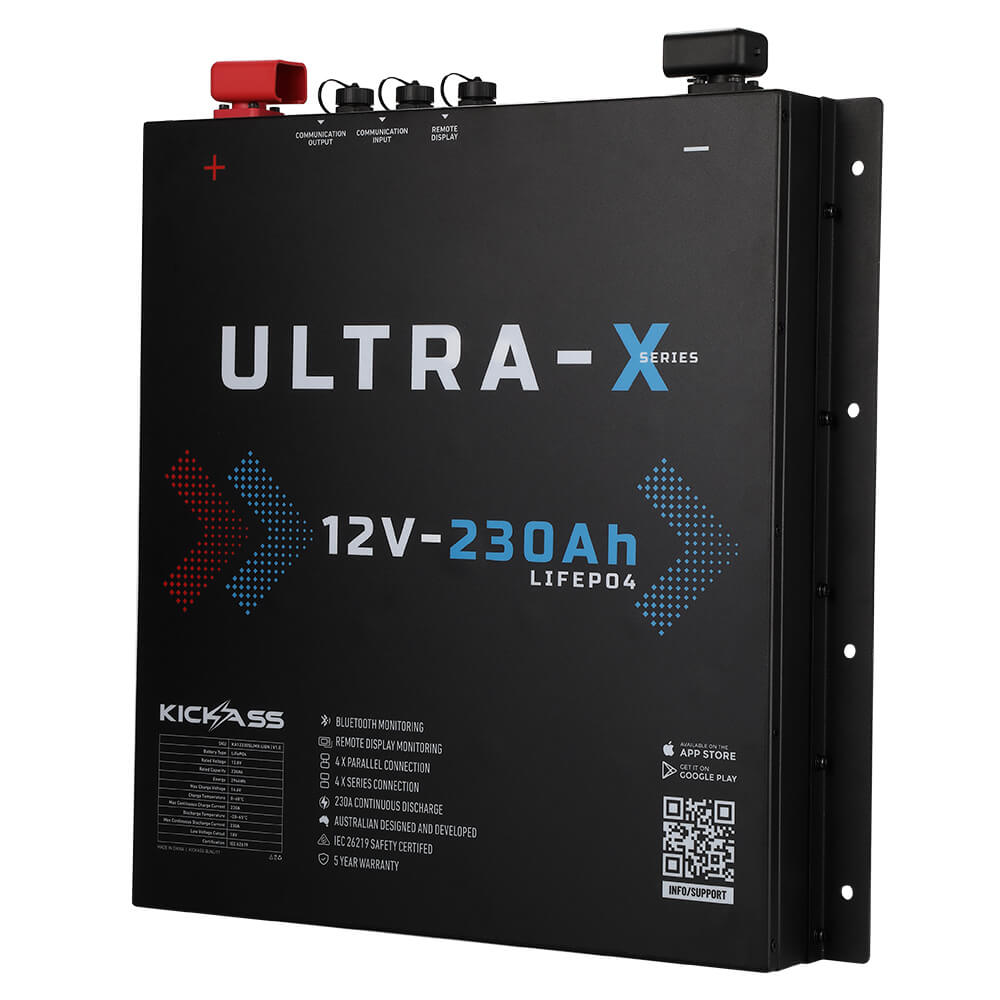 KickAss ProductsKickAss Ultra - X 230Ah 12V Deep Cycle Lithium Battery - SlimlineKA12230SLIMX - LION