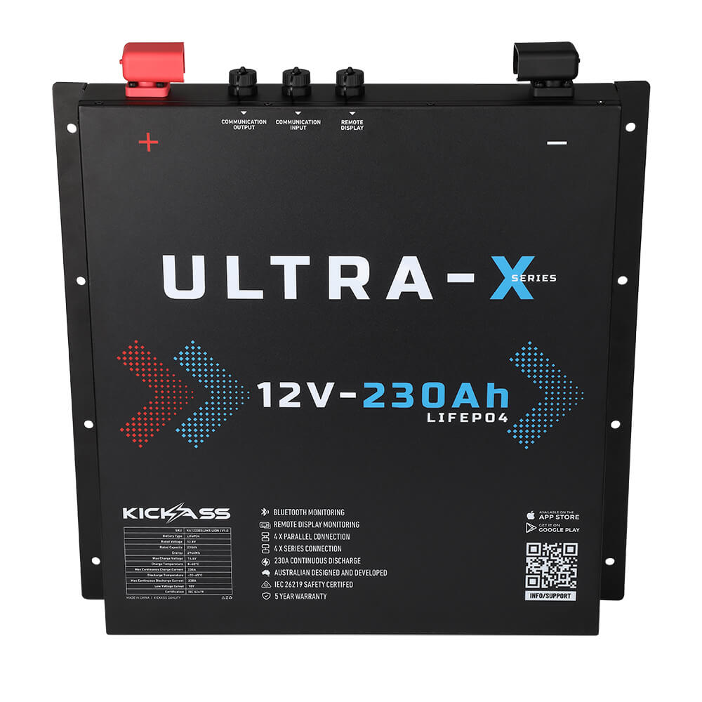 KickAss ProductsKickAss Ultra - X 230Ah 12V Deep Cycle Lithium Battery - SlimlineKA12230SLIMX - LION