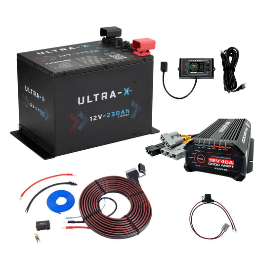 KickAss Smart 12V 230Ah Ultra-X Compact Lithium Premium Dual Battery Kit with 40A DCDC Charger & Wiring