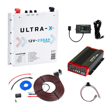 KickAss ProductsKickAss Ultra - X 230Ah Premium Base Slimline Lithium Dual Battery Kit in Arctic WhiteKAULTRAXAW - DBK2