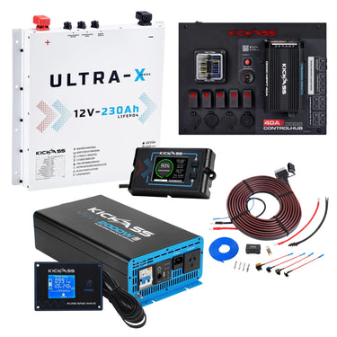 KickAss ProductsKickAss Ultra - X 230Ah Slimline Lithium Complete Dual Battery Kit with Control Hub & 2000W Inverter - WhiteKACTRLHUB230XW-40A-COMPLETEKIT
