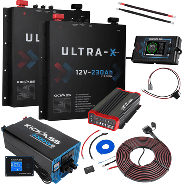 KickAss ProductsKickAss ULTRA - X 460Ah Slimline Lithium Dual Battery Kit With 3000W InverterKA - ULTRAX - 460SLIM - 3000 - KIT