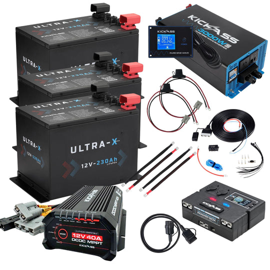 KickAss ProductsKickAss ULTRA - X 690Ah Compact Lithium Dual Battery Kit With 3000W Inverter and Control BoxKA - ULTRAX - 690C - 3000 - CB - KIT