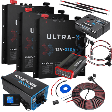 KickAss ProductsKickAss ULTRA - X 690Ah Slimline Lithium Dual Battery Kit With 3000W Inverter and Control BoxKA - ULTRAX - 690SLIM - 3000 - CB - KIT
