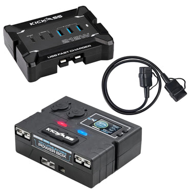 KickAss ProductsKickAss USB Fast Charger with 12V Control Box & Extension Lead KitKAUSBEXTLCDCTRL