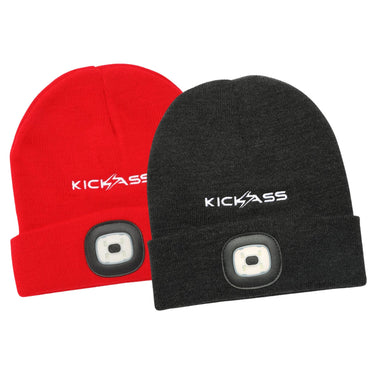 KickAss ProductsTwin Pack Beanie Bundle in Grey and RedKA - BEANIE - GREYRED - PACK