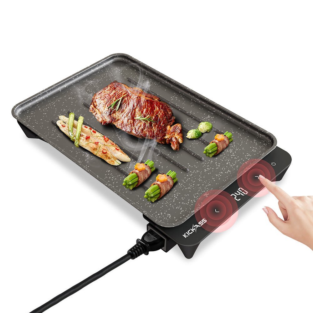 KickAss Quickfire Portable 600W Electric BBQ & Induction Cooktop Combo