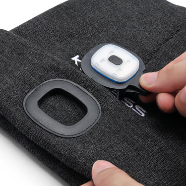 KickAss Rechargeable LED Light Beanie in Grey