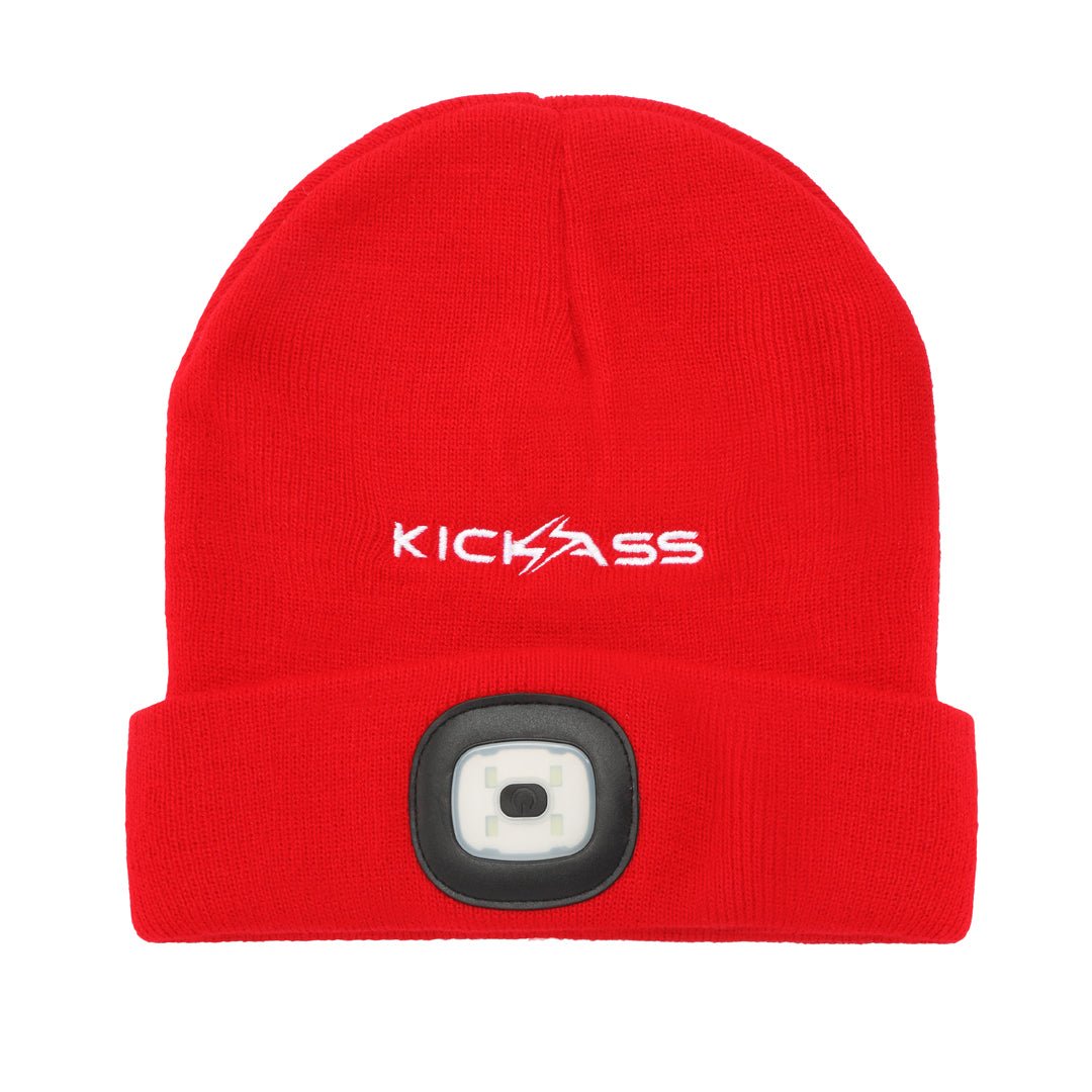 KickAss Rechargeable LED Light Beanie in Red