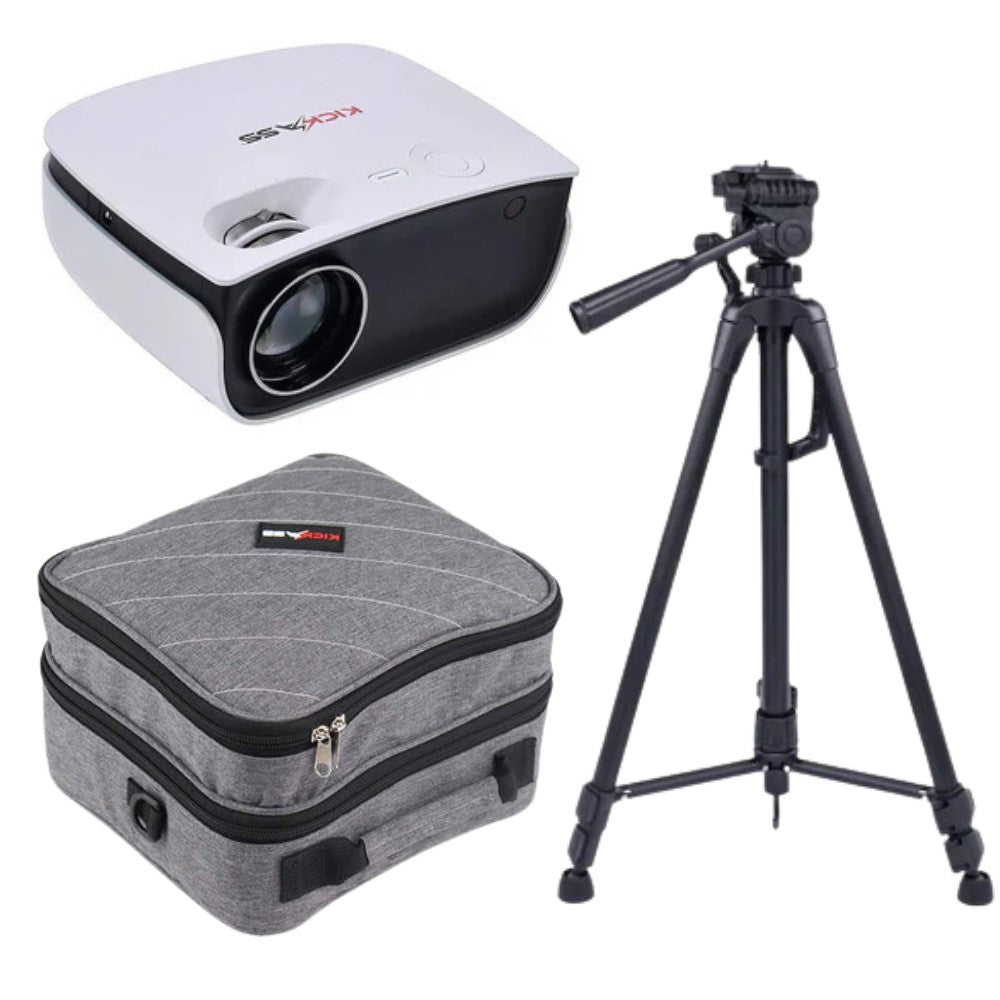 KickAss 12V Portable Outdoor Cinema Bundle - Projector, Case & Tripod