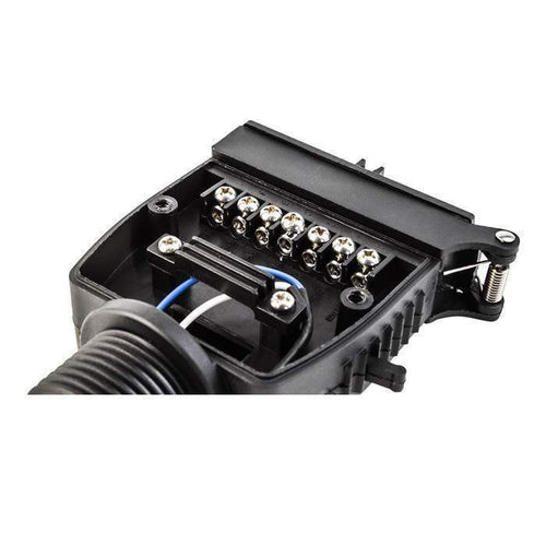 12 Pin Flat Trailer Plug & Socket - Red & Blue LED for AUX Circuit