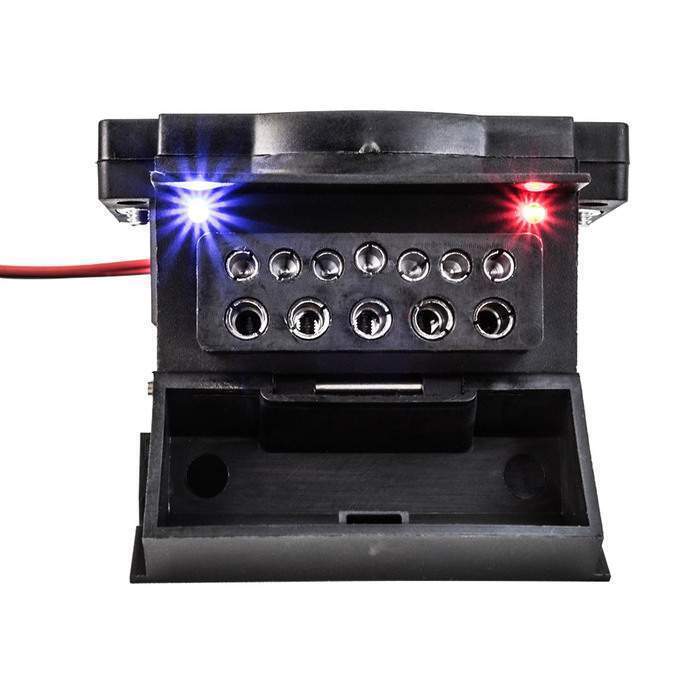 12 Pin Flat Trailer Socket- Red & Blue LED for AUX Circuit