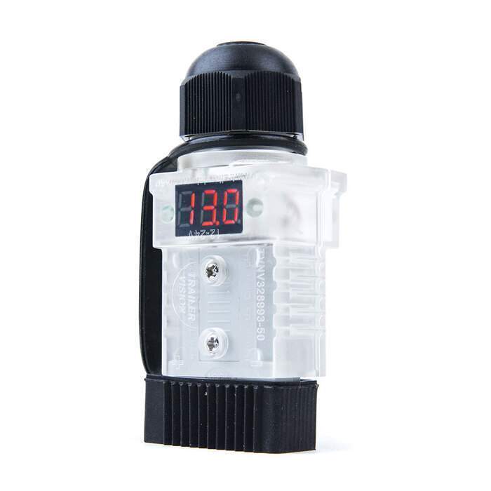 50A Anderson Plug Voltmeter - Clear Cover With Voltage Display - Black