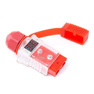 50A Anderson Plug Voltmeter - Clear Cover With Voltage Display - Red