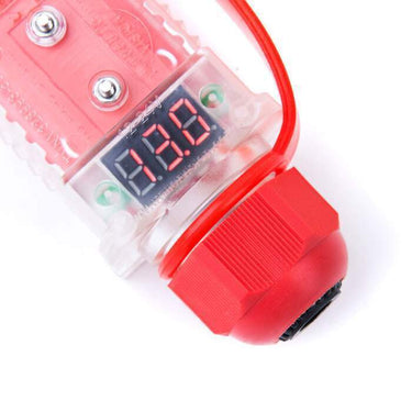 50A Anderson Plug Voltmeter - Clear Cover With Voltage Display - Red