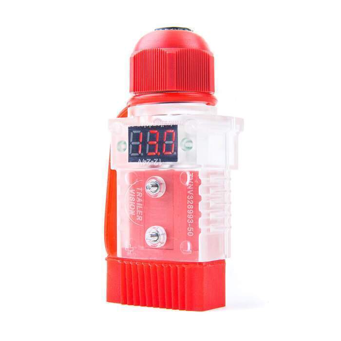 50A Anderson Plug Voltmeter - Clear Cover With Voltage Display - Red