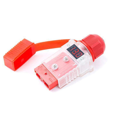 50A Anderson Plug Voltmeter - Clear Cover With Voltage Display - Red