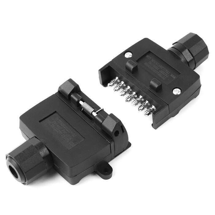 7 Pin Flat Trailer Plug With Secure Connect Spring Contacts