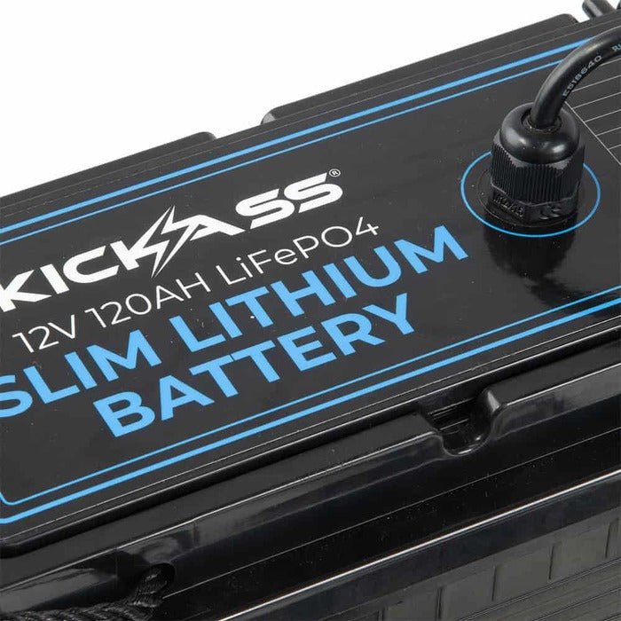 KickAss 120AH Slimline LiFePO4 Lithium Battery Complete Bundle