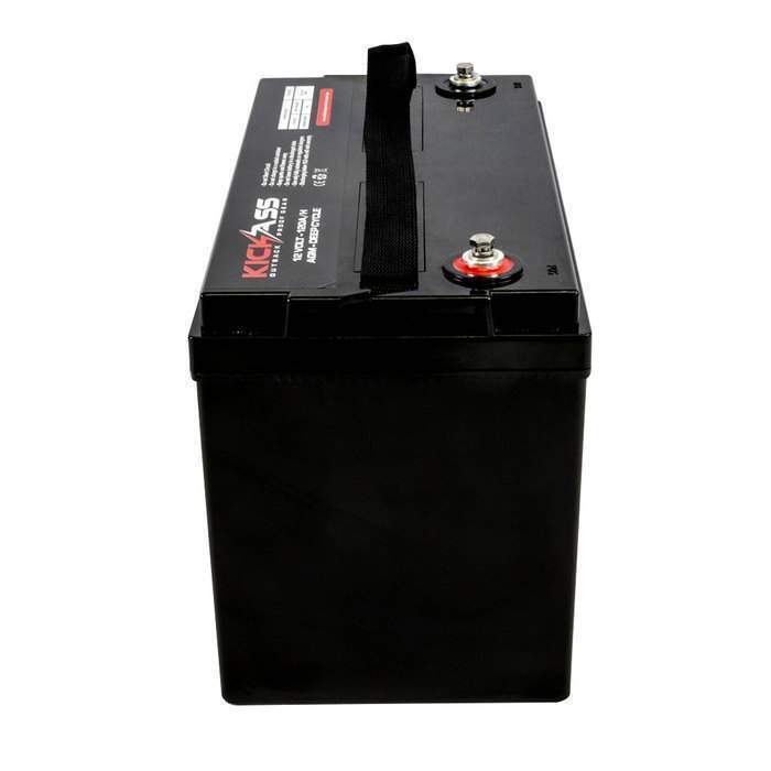 KickAss 12V 120AH Deep Cycle AGM Battery with 22 AMP AC Charger
